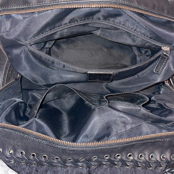 Christian Dior Diorissimo Whipstitch Oblique Heart Charm Shoulder Bag Black - Picture 14 of 16